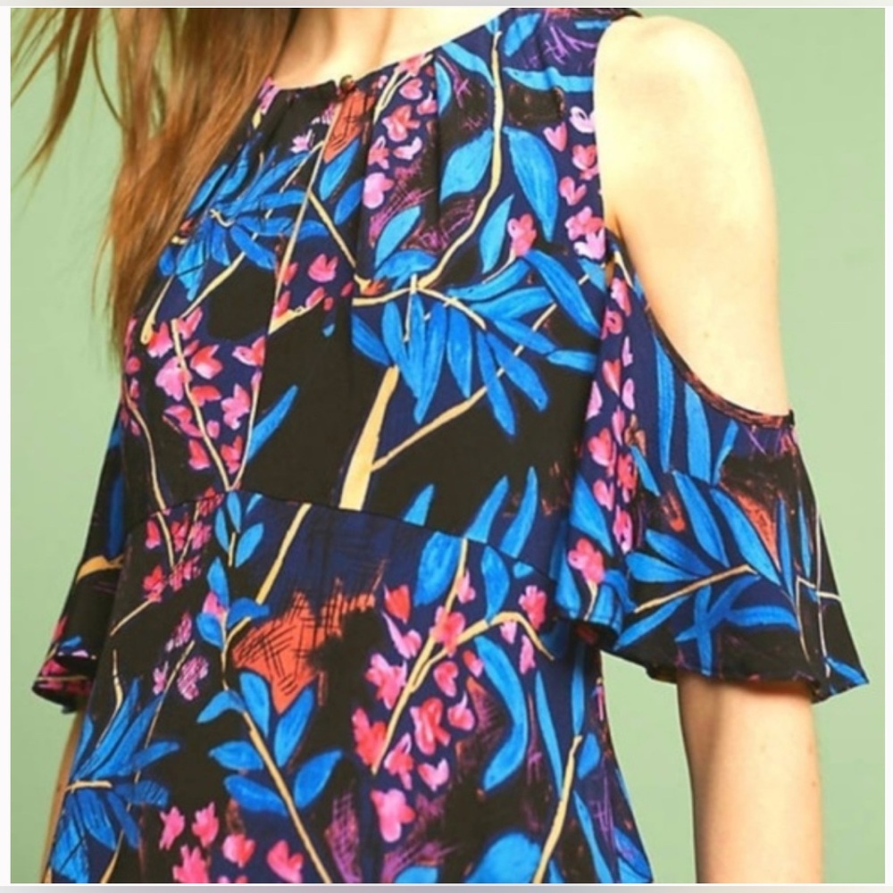 Maeve Elia open shoulder print dress